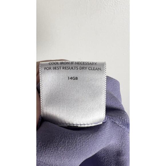 EILEEN FISHER Silk Georgette Crepe Full Length Side Zip Lilac Pants Petite M - Picture 7 of 8